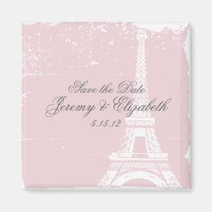 Pink Eiffel Tower Wedding Magnet Favours