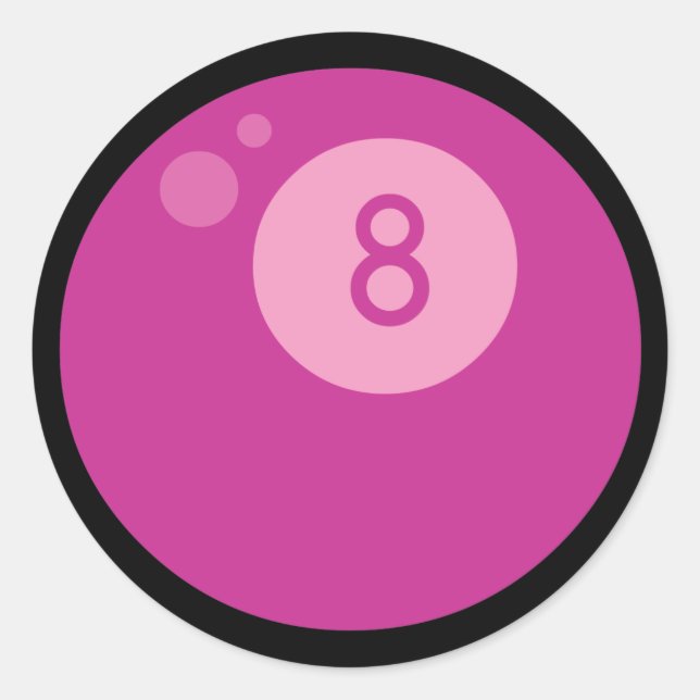 Pink Eightball Classic Round Sticker (Front)