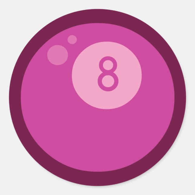 Pink Eightball Classic Round Sticker (Front)