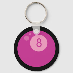 Pink Eightball Key Ring