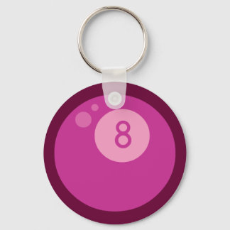 Pink Eightball Key Ring