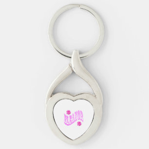 Pink Eleanor Name With Roses, Key Ring