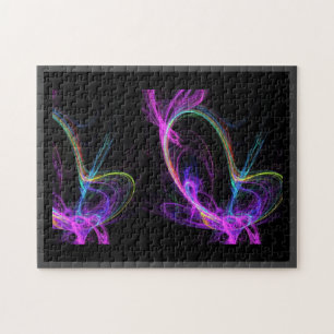 Pink Electric Fractal Jigsaw Puzzle