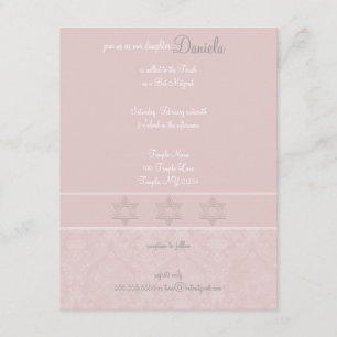 PInk Elegance Bat Mitzvah Invitations