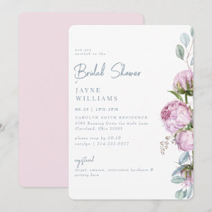 Pink Elegance Floral Bridal Shower  Invitation