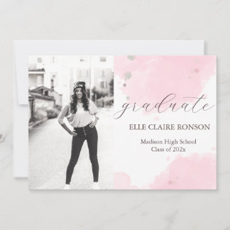 pink Elegance Graduation Party Invitation