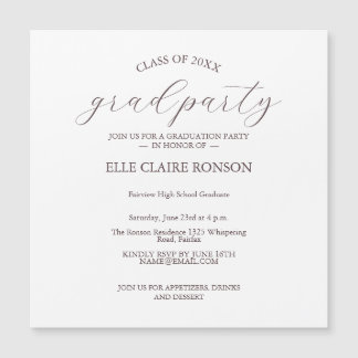 pink Elegance Graduation Party Invitation