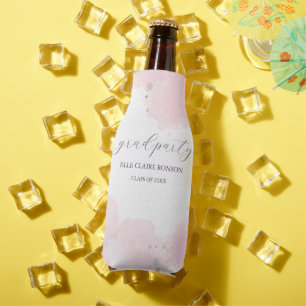 pink Elegance Graduation Party Invitation Bottle Cooler