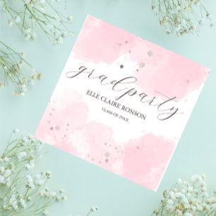 pink Elegance Graduation Party Invitation Napkin