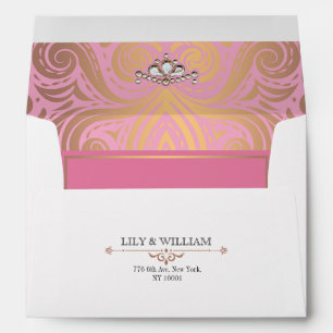 Pink Elegant Artdeco Diamond Rose Gold Wedding Envelope