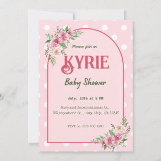 Pink Elegant Baby Shower Invitation