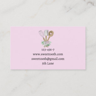 Pink Elegant Bakery Business Card