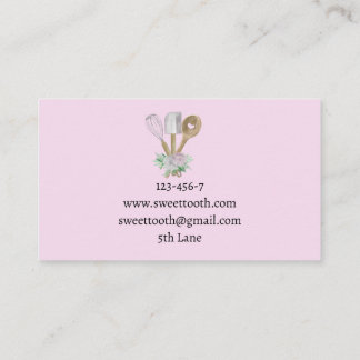 Pink Elegant Bakery Business Card