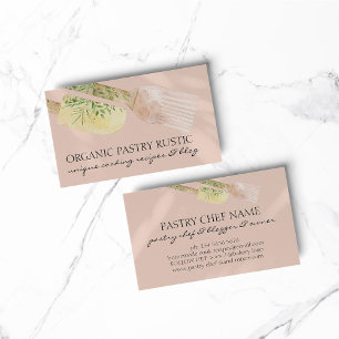 Pink Elegant Bakery Spatula Cake Brush Cooking Business Card