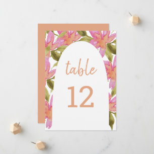 Pink Elegant Boho Watercolor Floral Announcement