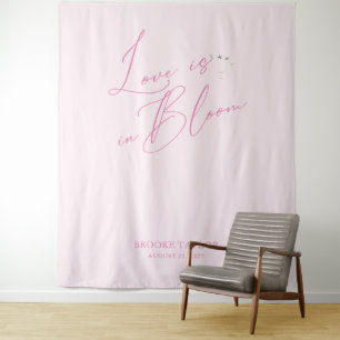 Pink Elegant Bridal Shower Backdrops Banner Tapestry