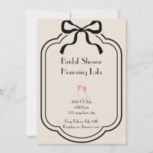 Pink elegant bridal shower invitation