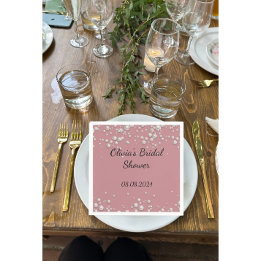 Pink elegant bridal shower, wedding  napkin