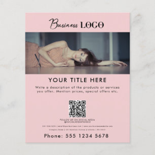Pink Elegant Business Promotional Simple Photo Flyer