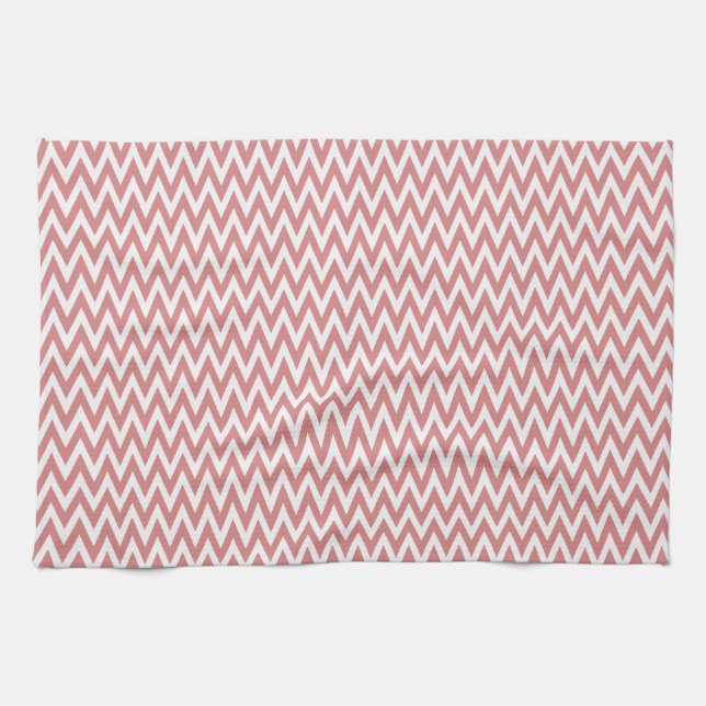 Pink Elegant Chevron Design Tea Towel (Horizontal)
