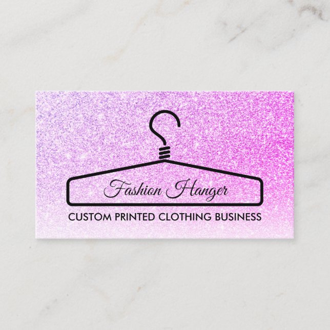 Pink Elegant Clothing Cheap Hanger Calling Card (Front)