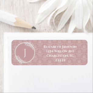 Pink Elegant Damask Label