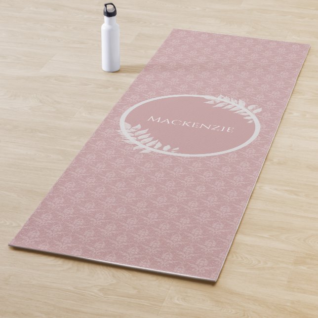 Pink Elegant Damask Yoga Mat (In Situ)
