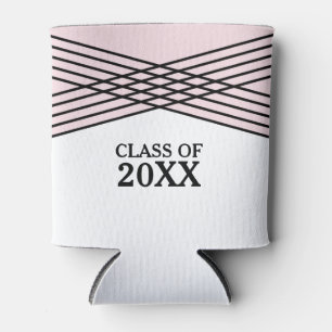 Pink Elegant Deco Graduation Can Cooler
