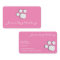 Pink Elegant Dog Walking Paw Print Business Card