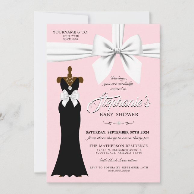 Pink Elegant Ethnic Girly Tiffany Baby Shower Invitation (Front)