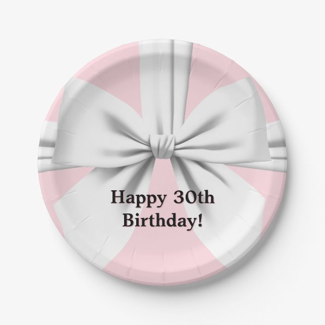 Pink Elegant Fancy Tiffany Birthday Tableware Paper Plate (Front)