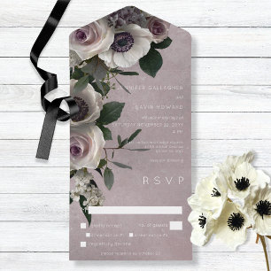 Pink Elegant Floral Modern All in One Invitation