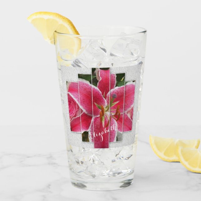 Pink Elegant Floral Watercolor Flowers Glass (Front Ice)