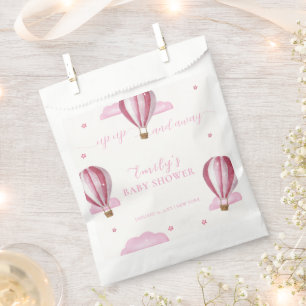Pink Elegant Hot Air Balloon Girl Baby Shower  Favour Bags