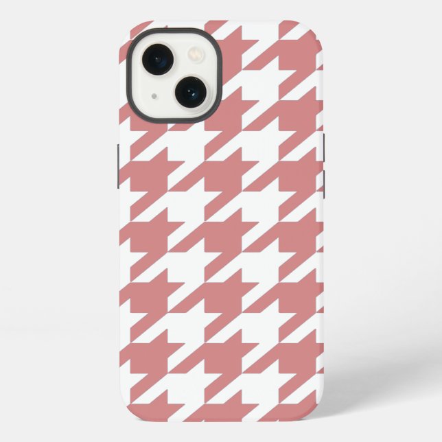 Pink Elegant Houndstooth iPhone Case (Back)