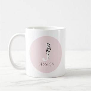 Pink Elegant Initial Girly Feminine Chic Monogram Coffee Mug