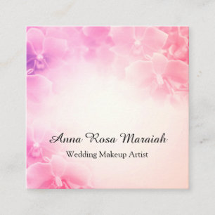 *~* Pink Elegant Macro Photo Lavender Flower Square Business Card