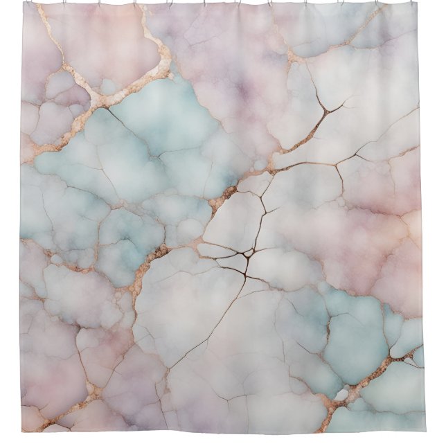 Pink Elegant Marble Stone Texture  Shower Curtain (Front)