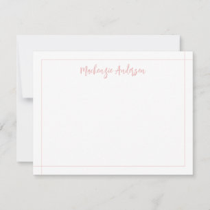Pink Elegant Modern Border Square Card
