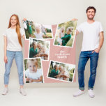 Pink elegant multi photo family home decor gift fleece blanket<br><div class="desc">Modern stylish multi photo family unique personalised home decor gift,  Ideal anniversary,  birthday,  mothers day,  fathers day,  new house or Christmas gift. Elegant blush rose pink Colours can be changed.</div>