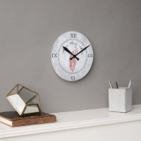 Pink Elegant Peacock Acrylic Wall Clock