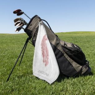 Pink Elegant Peacock Golf Towel