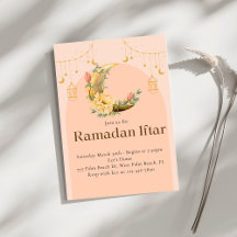 Pink Elegant Ramadan Iftar Invitation 