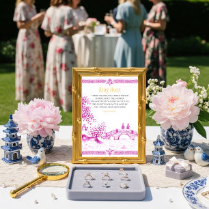 Pink elegant Ring Hunt Game sign Invitation