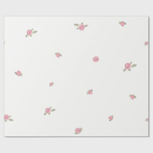 Pink elegant roses wrapping paper