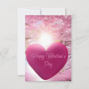 Pink Elegant Script   Happy Valentine's Day Card
