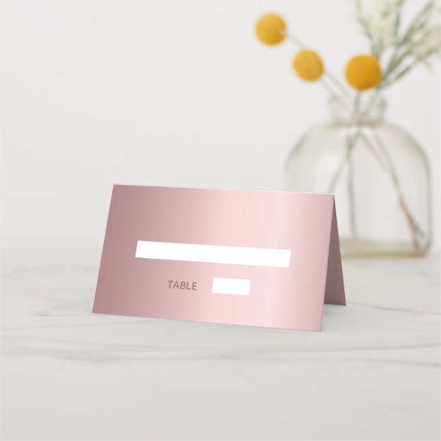 Pink elegant wedding place card (Front)