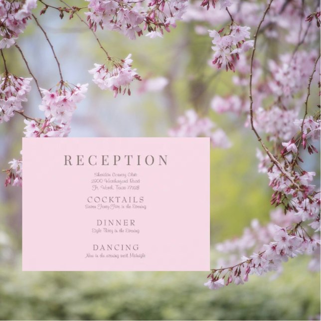 Pink Elegant Wedding Reception Enclosure Card (Creator Uploaded)