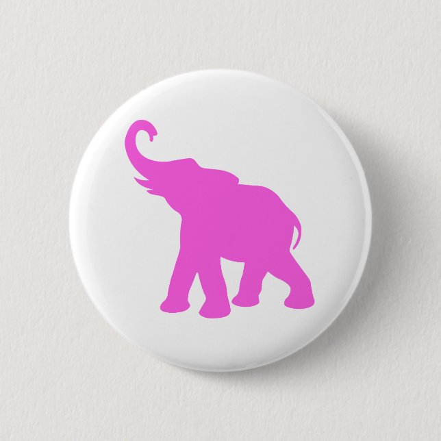 Pink Elephant 6 Cm Round Badge (Front)