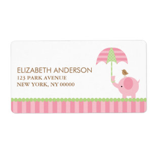 Pink Elephant Address Labels